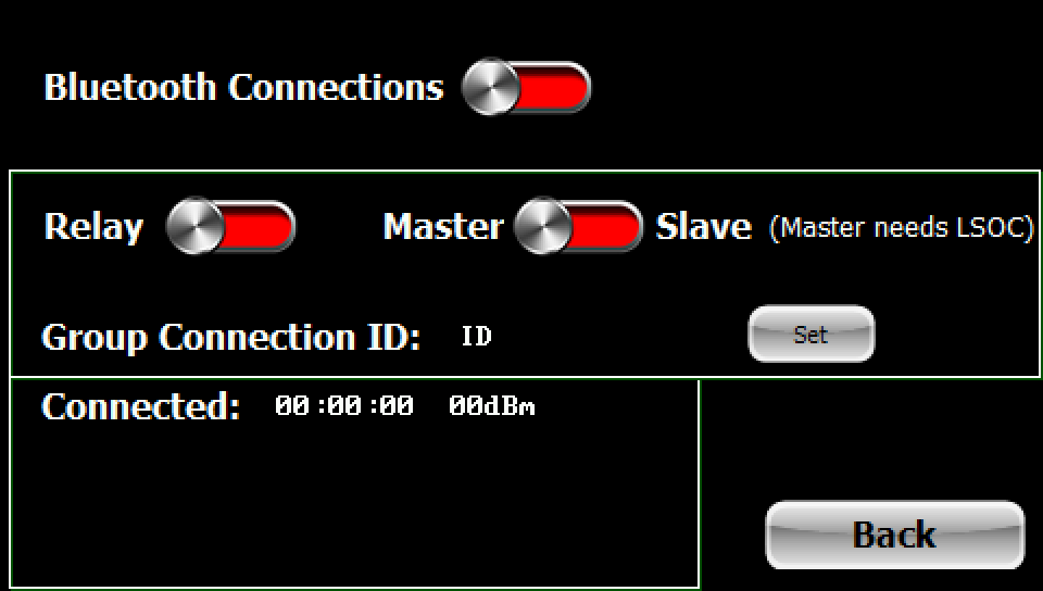 The Bluetooth Connections screen